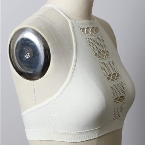 High neck cut out Ivory Bralette - Picture 2 of 4